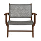 HSM Collection-Gartensessel Rio mit Armlehne KD-80x80x67-Natur/Grau-Teak/Bananenblatt