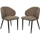 HSM Collection-Esszimmerstuhl Yuna S/2-60x54x82.5-Taupe/Schwarz-Stoff/Metall