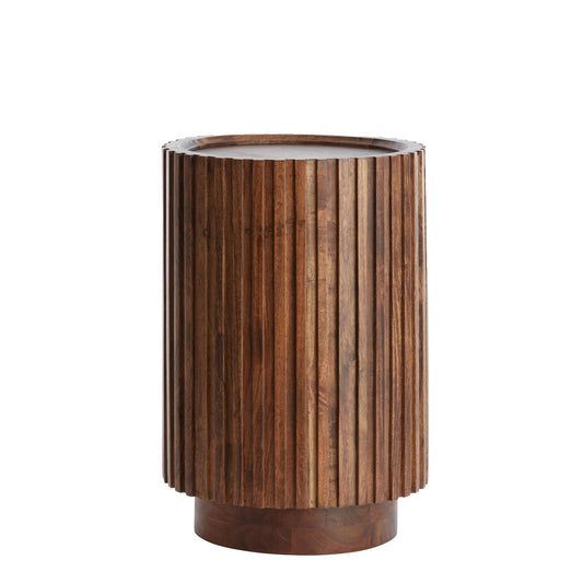 Beistelltisch Kiyose - Dunkelbraun - Ø33cm