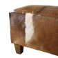 HSM Collection - Dekorative Bank Bangku - 110x30x40 - Sortiert/Natur - Ziegenfell/Teak