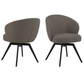HSM Collection-Esszimmerstuhl Alma + Armlehne-80x58,5x60-Anthrazit/Schwarz-Stoff/Metall