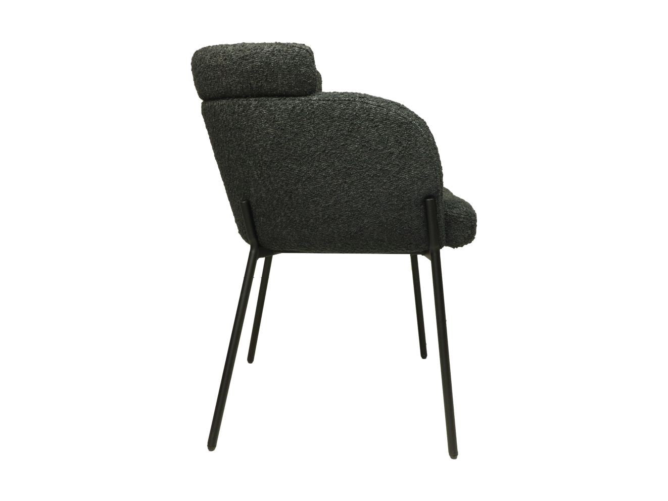 HSM Collection-Esszimmerstuhl Luca S/2-57x60x81-Anthrazit/Schwarz-Stoff/Metall