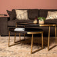 HSM Collection - Ovaler Couchtisch Paulson S/2 - 90x60x45/70x50x35 - Schwarz/Gold - Mango/Metall