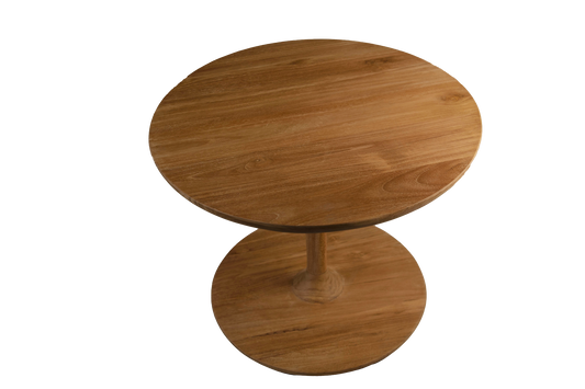 HSM Collection-Runde Couchtisch Coffees-50x50x40-Natur-Teak