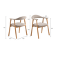 HSM Collection-Esszimmerstuhl Ella Mit Arm S/2-56x54x76-Sand/Weiß Pigmentiert-Stoff/Eiche