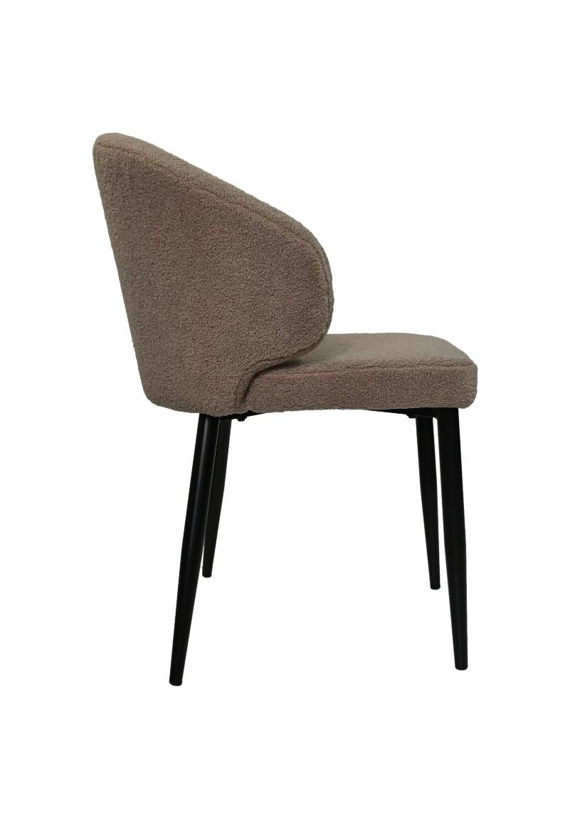 HSM Collection-Esszimmerstuhl Yuna S/2-60x54x82.5-Taupe/Schwarz-Stoff/Metall