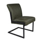 HSM Collection-Esszimmerstuhl Texas S/2-55x50x85-Grün/Schwarz-Leder/Metall