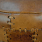 HSM Kollektion - Runder Barhocker Patchwork - 40x40x75 - Cognac/Braun - Leder/Teak
