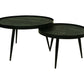 HSM Collection-Runde Couchtisch S/2-ø76x44/ø58x40-Schwarz-Mango/Metall