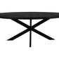 HSM Collection - Ovaler Esstisch Melbourne - 160x90x76 - Schwarz - Mango/Metall