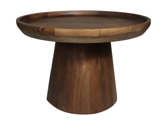 HSM Kollektion - Runder Beistelltisch Drum-60x60x40-Braun-Mango