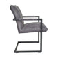 HSM Collection-Eetkamerstuhl Boston S/2-56x68x89-Delfin Grau/Schwarz-Stoff/Metall