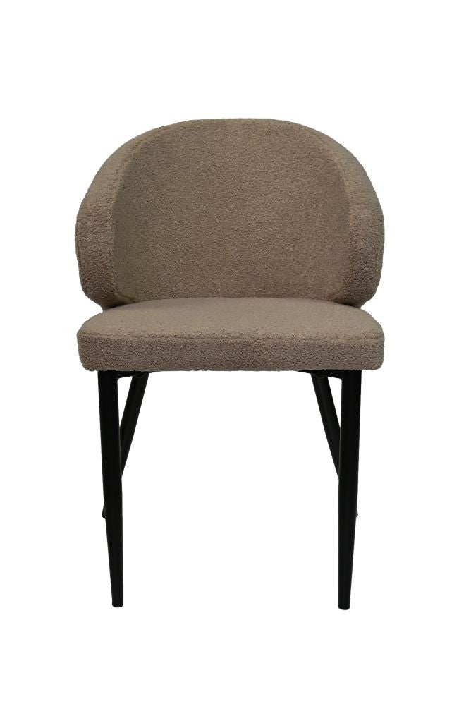HSM Collection-Esszimmerstuhl Yuna S/2-60x54x82.5-Taupe/Schwarz-Stoff/Metall