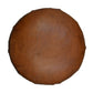 HSM Kollektion - Runder Barhocker Patchwork - 40x40x75 - Cognac/Braun - Leder/Teak