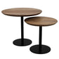 HSM Collection-Runde Beistelltisch Zürich -ø60x50/ø45x42-Natur/Schwarz-Akazie/Metall