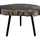 HSM Collection-Beistelltisch Versteinert -ø40/43x30-Sortiert/Schwarz-Stein/Metall