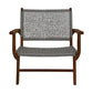HSM Collection-Gartensessel Rio Mit Armlehne-80x80x67-Natur/Grau-Teak/Bananenblatt