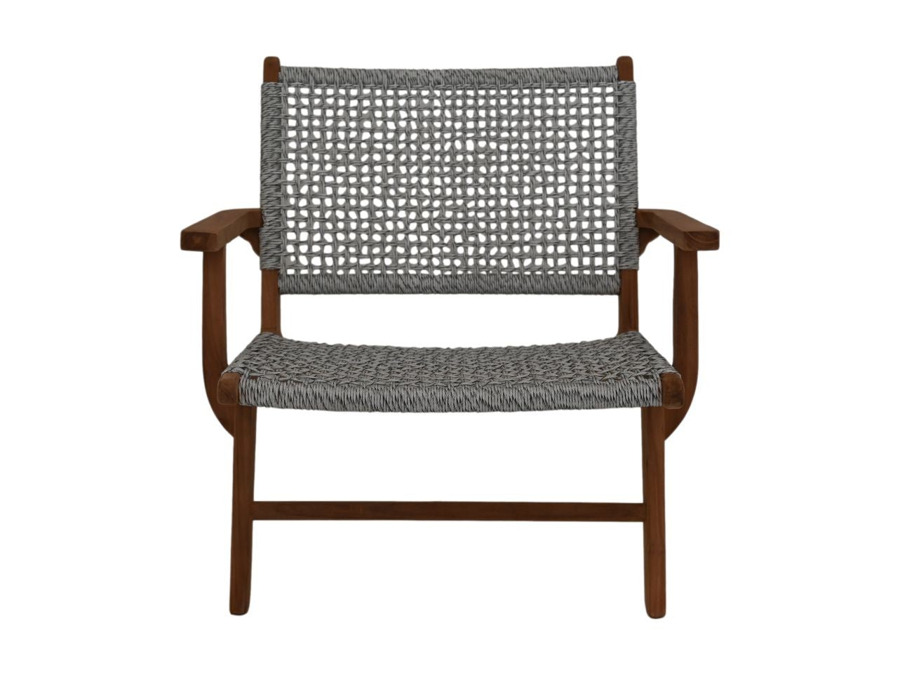 HSM Collection-Gartensessel Rio Mit Armlehne-80x80x67-Natur/Grau-Teak/Bananenblatt