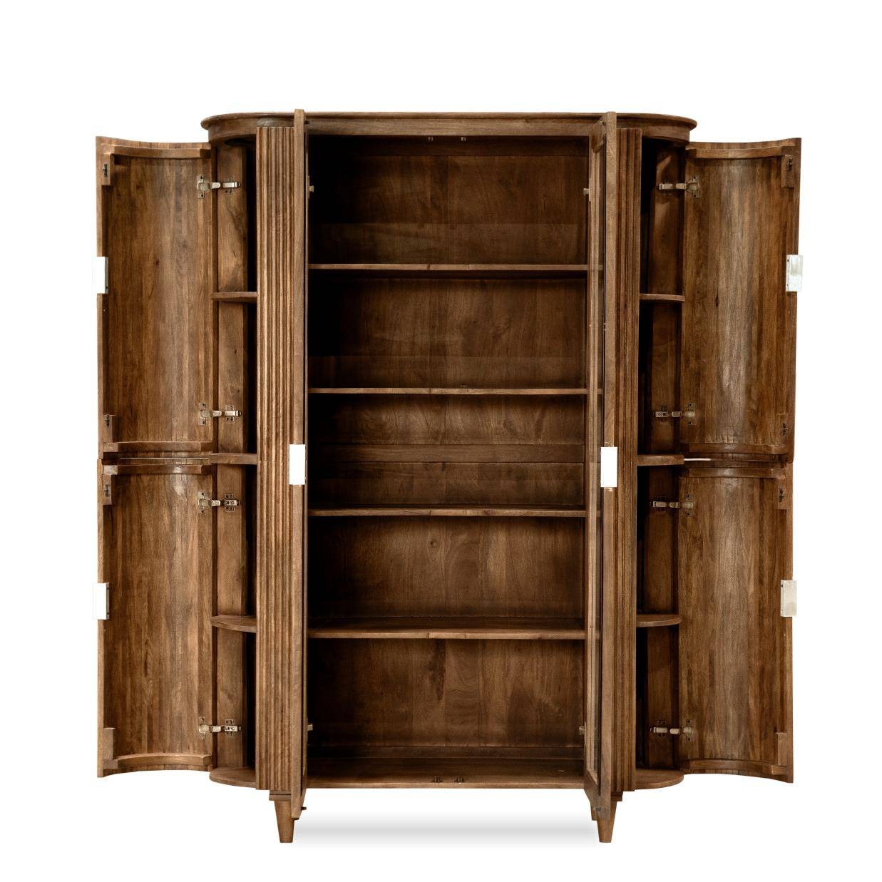 HSM Collection-Vitrinekast Tide 6 Deurs-140x45x200-Braun-Mango