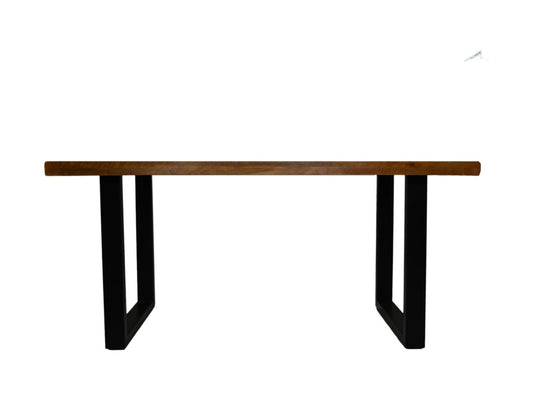 HSM Collection-Rechteckiger Esstisch Melbourne-160x90x77-Braun/Schwarz-Mango/Metall