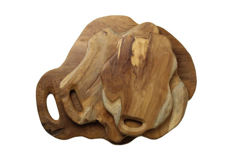 HSM Collection-Servierbrett Groß-40x49x2-Natur-Teak