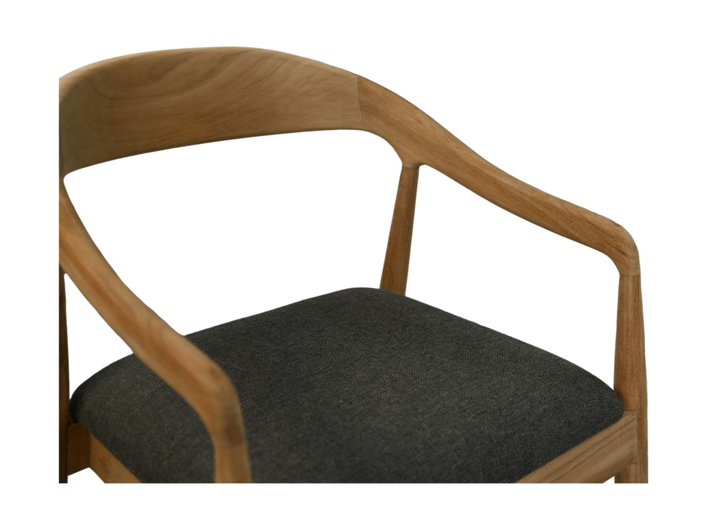 HSM Collection-Esszimmerstuhl Modena + Sitz-55x41x78-Natur/Anthrazit-Teak/Stoff