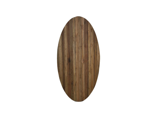 HSM Collection - Ovaler Gartentischplatte - 180x100x3,5 - Natur - Teak