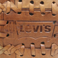 HSM Kollektion - Runder Barhocker Patchwork - 40x40x75 - Cognac/Braun - Leder/Teak