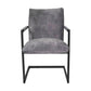 HSM Collection-Eetkamerstuhl Boston S/2-56x68x89-Delfin Grau/Schwarz-Stoff/Metall
