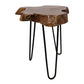HSM Collection-Beistelltisch Teak Wurzelholz-ø40x47-Braun/Schwarz-Teak/Metall