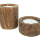 HSM Kollektion-Kerze Baumstamm Klein-ø20x10-Natur-Teak