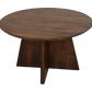 HSM Collection-Runde Couchtisch mit Kreuzbein-80x80x45-Braun-Mango