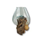 HSM Collection-Vase auf Wurzelholz-ø25x30-Braun-Teak/Glas