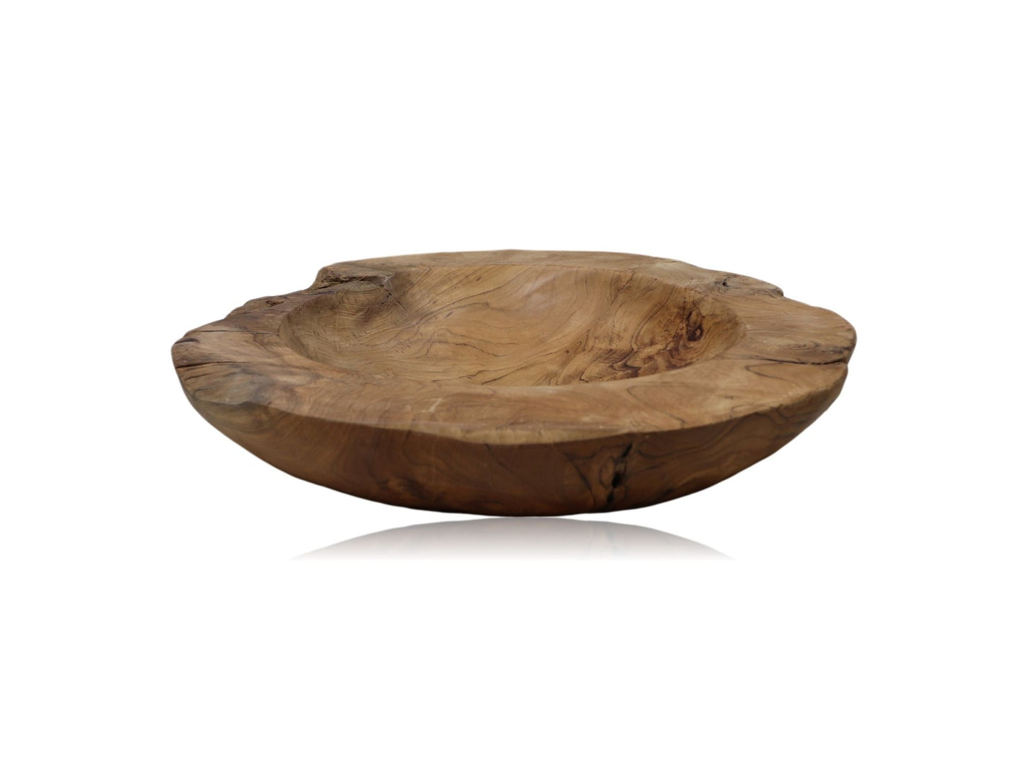 HSM Collection-Fruitschale Groß -ø38-45x15-Natur-Teak