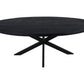 HSM Collection - Ovaler Esstisch Melbourne - 160x90x76 - Schwarz - Mango/Metall