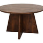 HSM Collection-Runde Couchtisch mit Kreuzbein-80x80x45-Braun-Mango