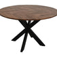 HSM Kollektion-Runder Esstisch Mosaik-140x140x76-Natur/Schwarz-Mango/Metall