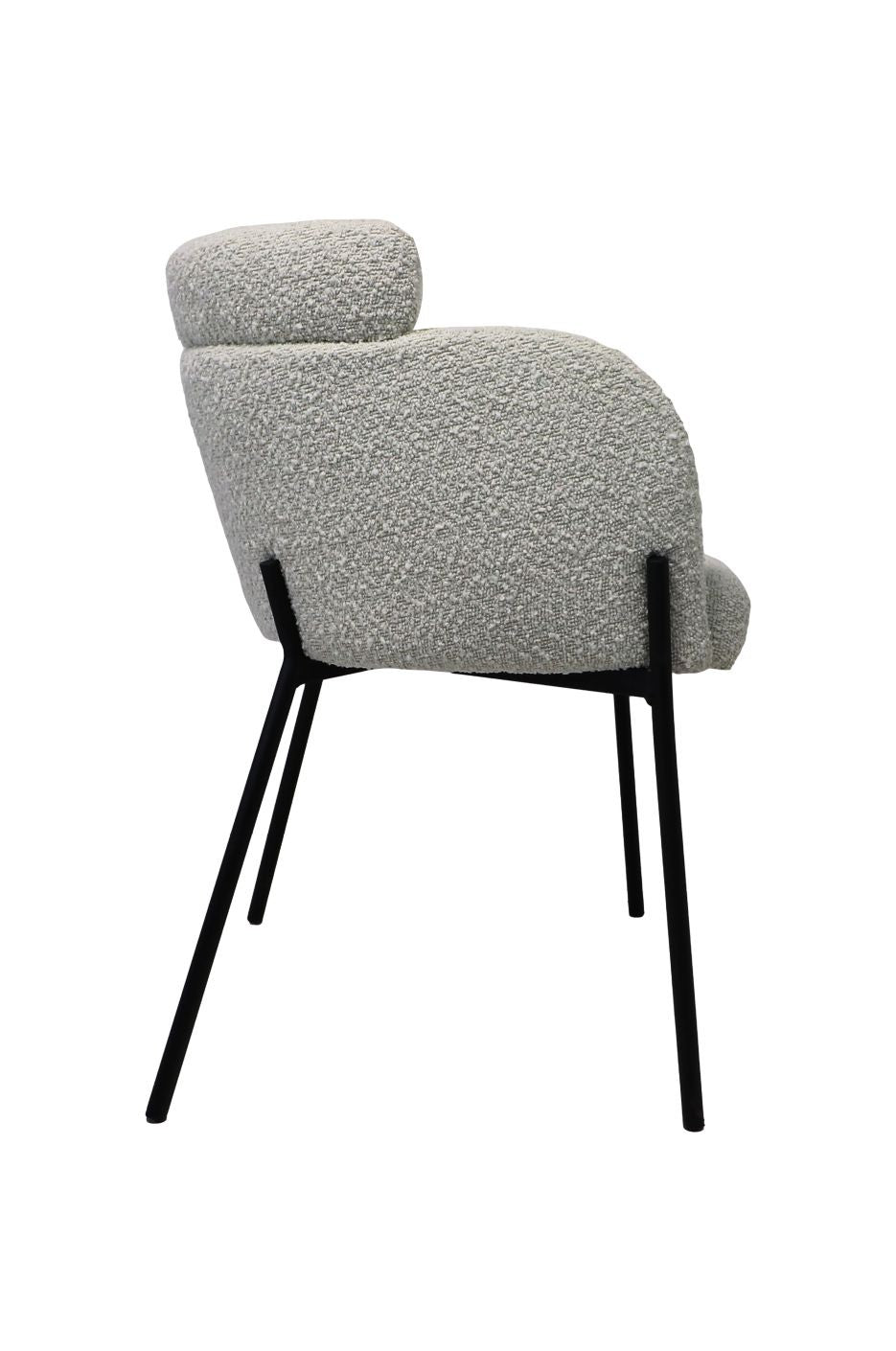 HSM Collection-Esszimmerstuhl Luca S/2-57x60x81-Weiß/Schwarz-Stoff/Metall