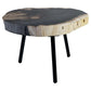 HSM Collection-Beistelltisch Versteinert -ø40/43x30-Sortiert/Schwarz-Stein/Metall