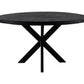 HSM Kollektion-Runder Esstisch Melbourne-130x130x76-Schwarz-Mango/Metall