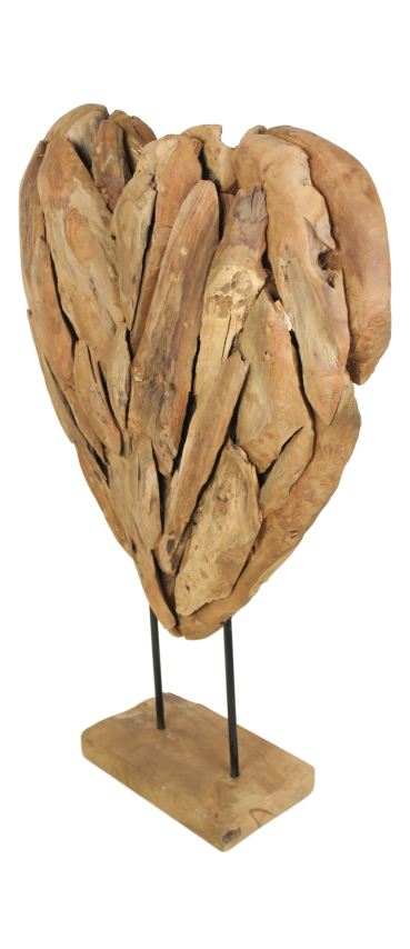 HSM Kollektion - Dekoration Herz Groß - 56x15x80 - Natur - Teak