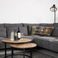 HSM Collection-Runde Beistelltisch Ronin S/2-ø70x46 / ø55x40-Natur/Schwarz-Mango/Metall