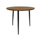 HSM Collection-Runde Beistelltisch Fishbone-60x60x49-Natur/Schwarz-Eiche/Metall