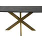 HSM Kollektion-Rechteckiger Esstisch aus Marmor-180x90x77-Schwarz/Gold-Marmor/Metall