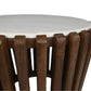 HSM Kollektion-Runder Beistelltisch-ø60x60-Braun/Weiß-Mango/Marmor