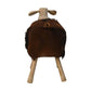 HSM Collection-Schaap Shawn Large-58x34x62-Assorti/Naturel-Geitenhuid/Teak