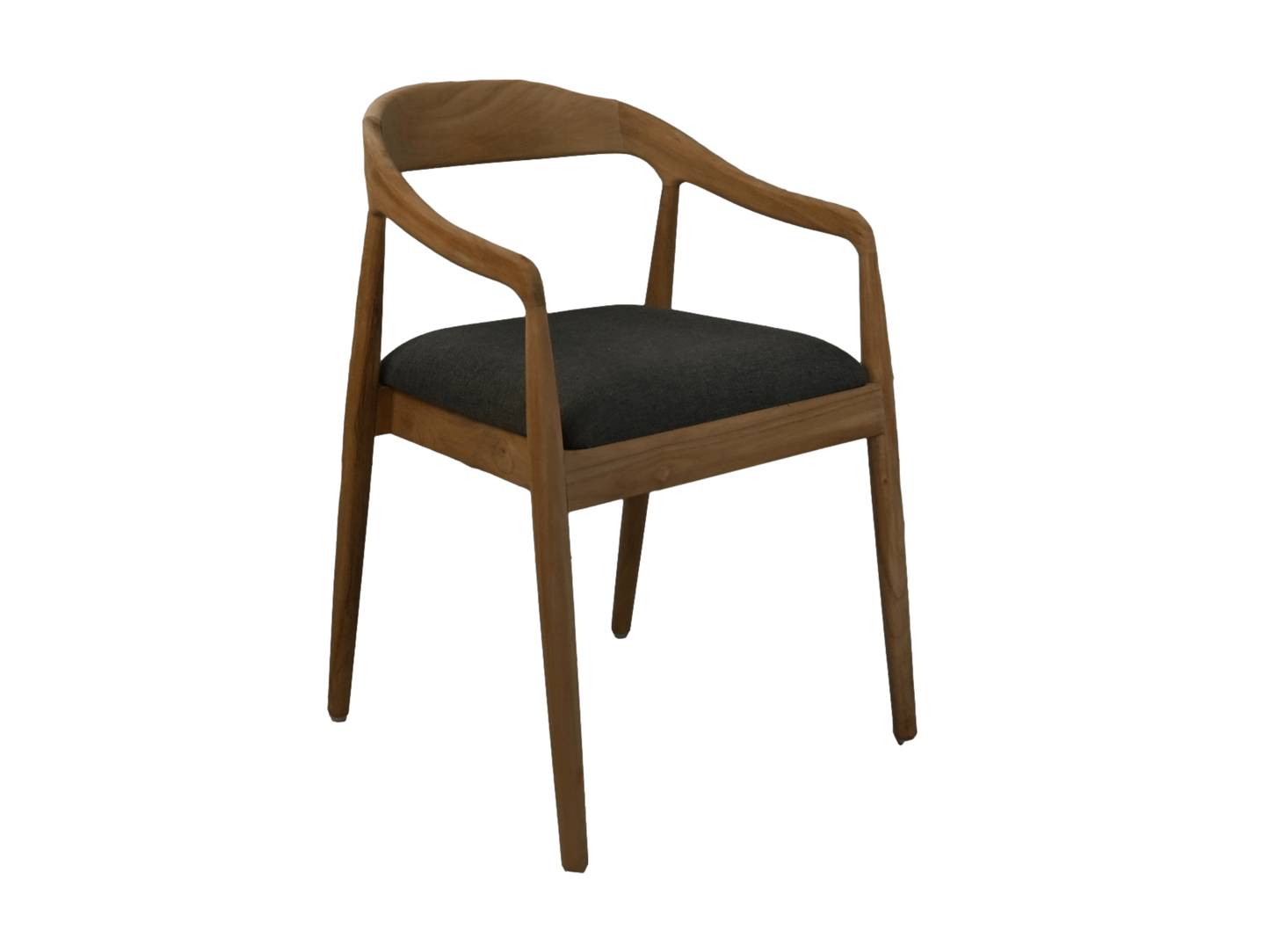 HSM Collection-Esszimmerstuhl Modena + Sitz-55x41x78-Natur/Anthrazit-Teak/Stoff