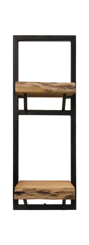 HSM Collection-Wandregal Levels Live Edge -25x22x70-Natur/Schwarz-Akazie/Metall