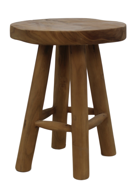 HSM Collection-Runde Hocker-ø40x50-Natur-Teak
