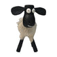 HSM Collection-Schaap Shawn Klein-32x14x32-Weiß/Schwarz-Ziegenleder/Teak